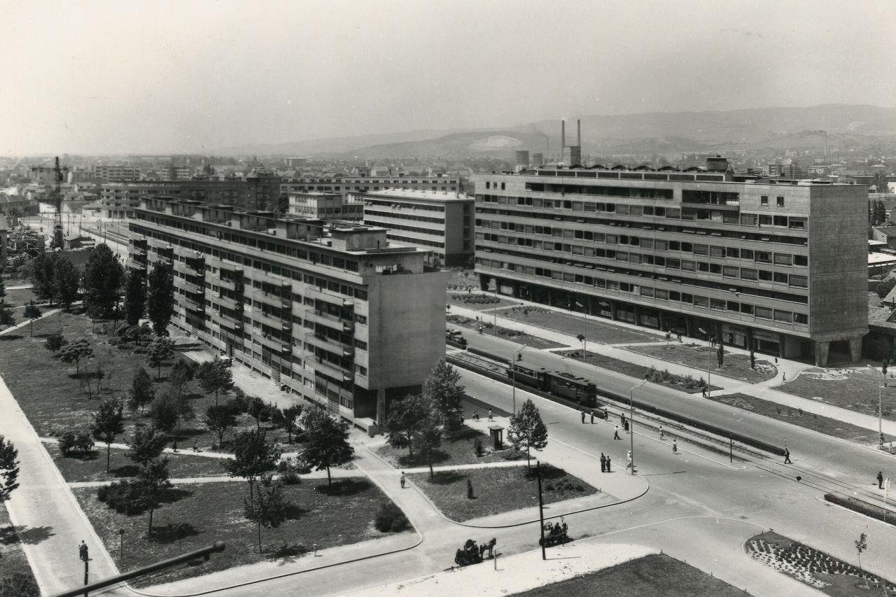 Ulica Proleterskih brigada (današnja Ulica grada Vukovara), oko 1955.-1960. godine